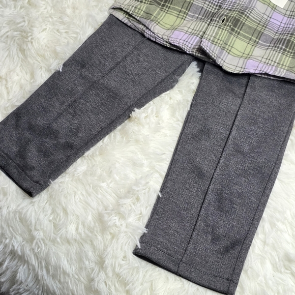 Boys two piece outfit. 2t nwt. Button down plaid shirt and dressy pants. - Picture 3 of 6